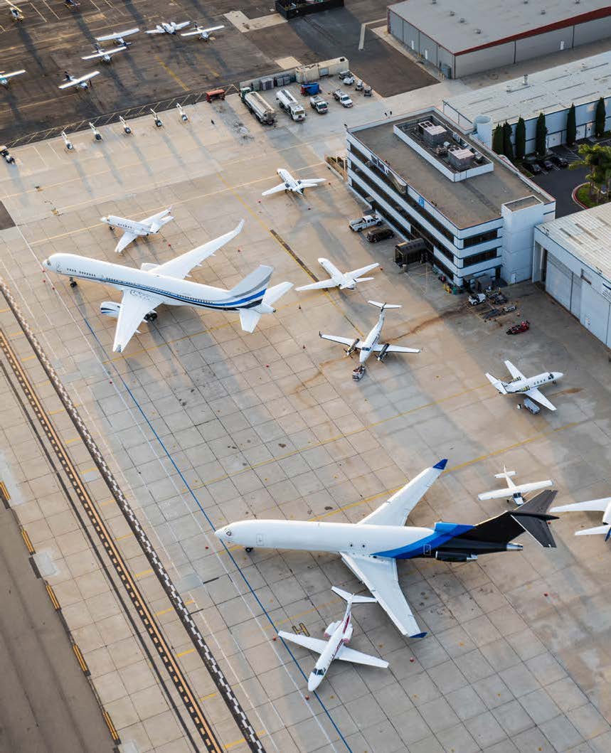 Aerial view of airplanes on airport 