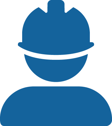 Icon of worker in safety helmet