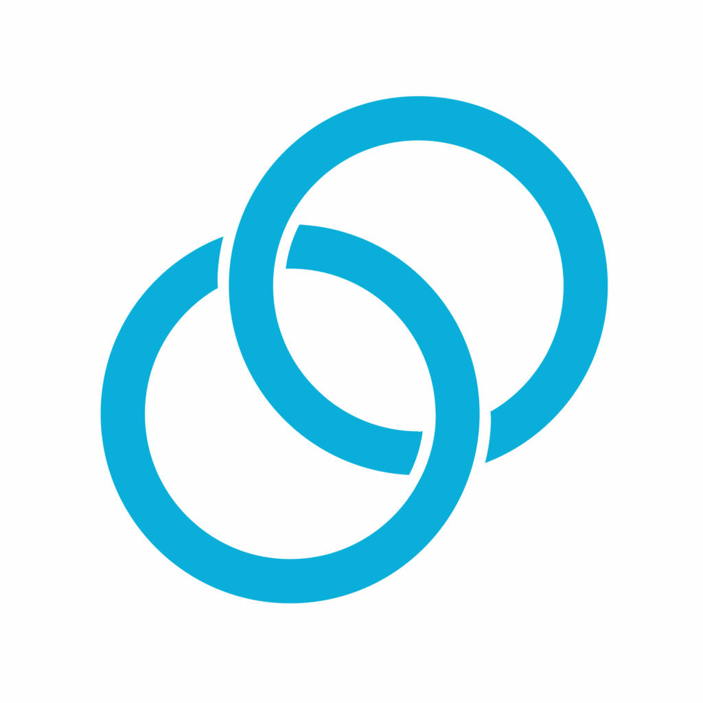 Two interlocking blue circles