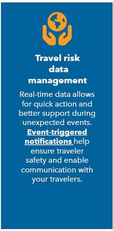 Travel risk data management and real-time notifications